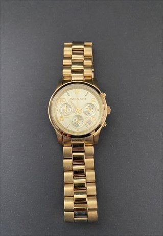 Michael Kors large gold ladies chain link watch 