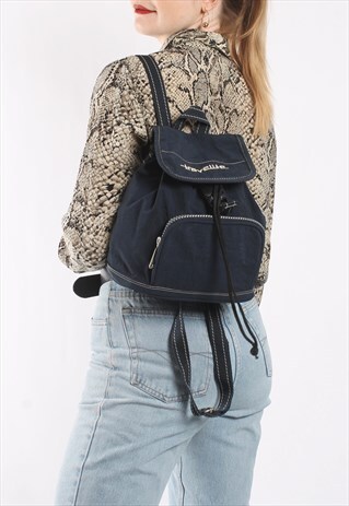 VINTAGE 90S CANVAS BACKPACK IN BLUE