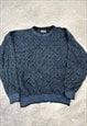 VINTAGE KNITTED JUMPER ABSTRACT PATTERNED KNIT SWEATER