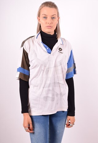 LOTTO WOMENS VINTAGE POLO SHIRT LARGE MULTI 90S