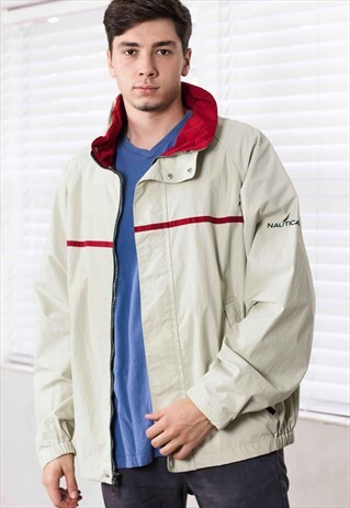 VINTAGE NAUTICA WINDBREAKER JACKET LOGO 90S XXL 19.4