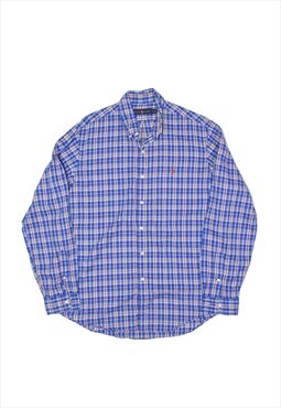 RALPH LAUREN Shirt Blue Check Long Sleeve Mens L