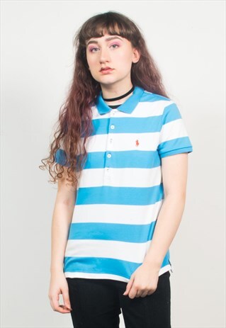 VINTAGE 90'S RALPH LAUREN STRIPED POLO T-SHIRT