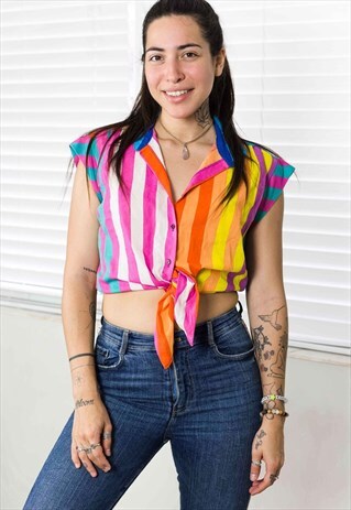 VINTAGE REGATTA STRIPED TOP 90S L 3