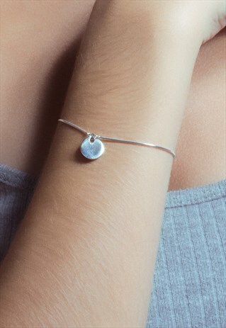 CIRCLE DISC ADJUSTABLE BRACELET STERLING SILVER