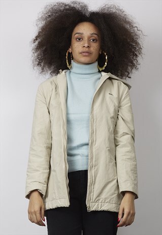 VINTAGE 90'S LACOSTE FLEECE LINED BEIGE COAT