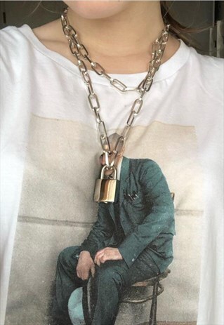 Y2K 90S PADLOCK CHAIN NECKLACE