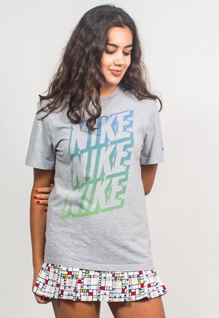 NIKE VINTAGE 90'S GREY LOGO PRINT SHORT SLEEVE T-SHIRT