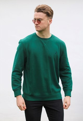 NAUTICA USA MINIMALIST VIRIDIAN GREEN SWEATSHIRT