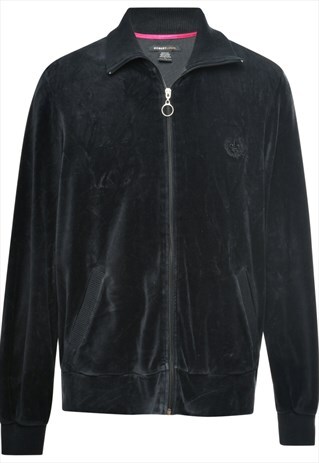BEYOND RETRO VINTAGE VELVET TRACK TOP - L