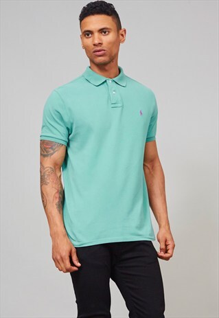 VINTAGE 90'S TEAL GREEN POLO RALPH LAUREN POLO T-SHIRT