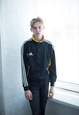 VINTAGE 90'S BLACK/YELLOW SPORT JACKET