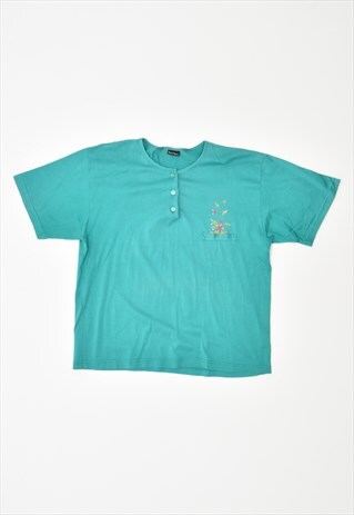 VINTAGE T-SHIRT TOP TURQUOISE