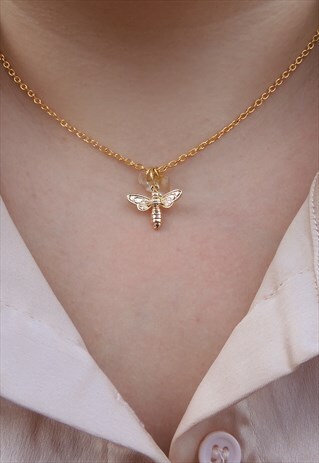 BEE NECKLACE, BOHO NECKLACE, CRYSTAL NECKLACE