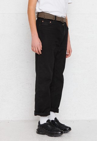 VINTAGE RETRO BLACK LEVI'S 501 FIT DENIM JEANS
