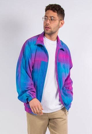 90'S VINTAGE SHELL JACKET TRACKSUIT TOP TIE DYE STYLE