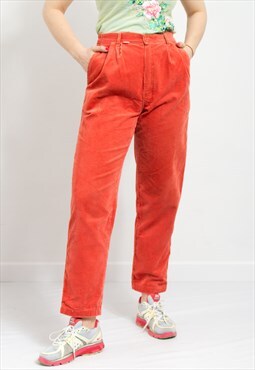 Vintage 90's wide wale corduroy pants in orange