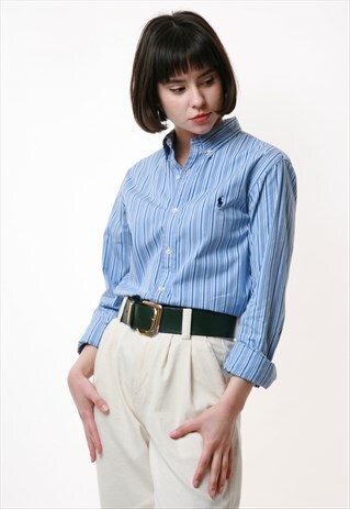 90S POLO RALPH LAUREN STRIPED COTTON SHIRT 17247