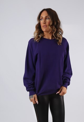 SWEATSHIRT JUMPER LEE OVERSIZED COLOURED PLAIN UK 14 (KI5E)