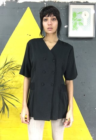 BLACK DOUBLE-BREASTED DRESS