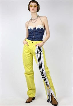 Vintage 90s Adidas Levis Reworked Jeans Yellow Small