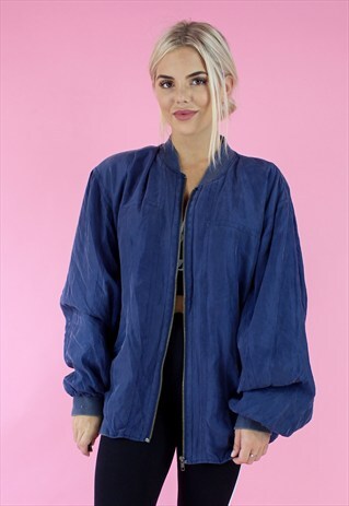 90S SILK OVERSIZED BOMBER JACKET