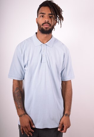 YVES SAINT LAURENT MENS VINTAGE POLO SHIRT XL BLUE 90S