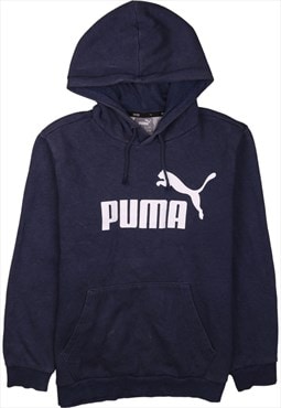 Vintage 90's Puma Hoodie Pullover Spellout Navy Blue Small