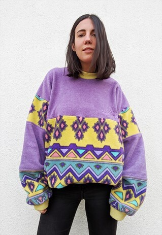 VINTAGE FLEECE OVERSIZED AZTEC UNISEX SWEATSHIRT