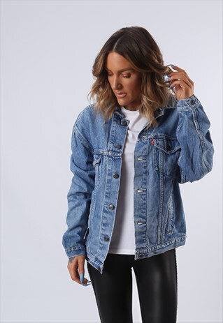 LEVIS DENIM JACKET OVERSIZED FITTED UK 14 (6AL)