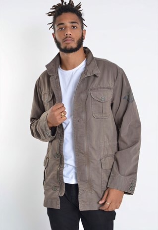 VINTAGE TOMMY HILFIGER KHAKI MILITARY STYLE JACKET