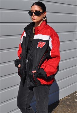 Y2K vintage USA Pro Sport Wisconsin football bomber jacket