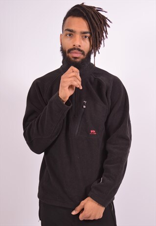 HELLY HANSEN MENS VINTAGE FLEECE JUMPER MEDIUM BLACK 90S