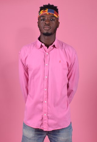 YVES SAINT LAURENT PINK EMBROIDERED SHIRT
