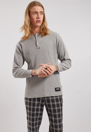 VINTAGE RALPH LAUREN LONG SLEEVE WAFFLE TOP