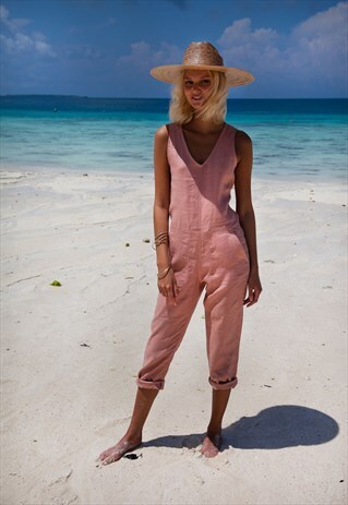 CASUAL LINEN JUMPSUIT- LONG