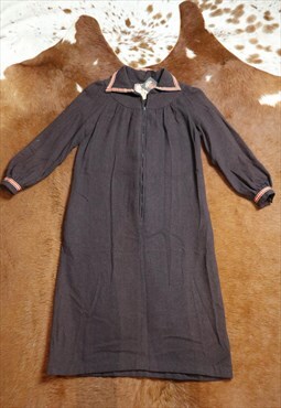 Vintage 1960s original wallis zip wool collar dress - medium
