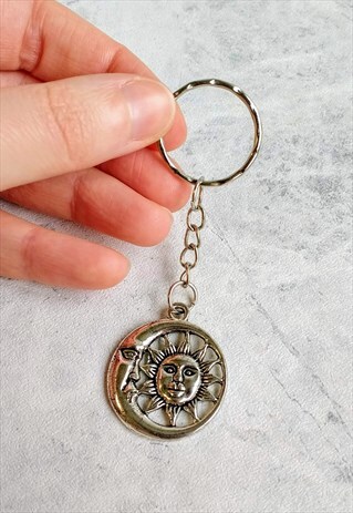 CELESTIAL MOON AND SUN KEYRING