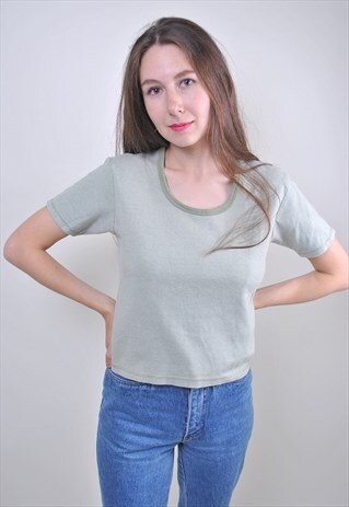 80S GREEN MINIMALIST WOMEN TSHIRT