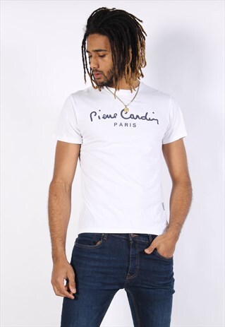 VINTAGE PIERRE CARDIN SPELL OUT T-SHIRT WHITE