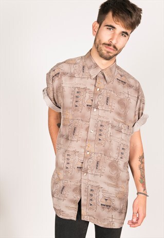 VINTAGE 80S PRINTED SHIRT/ R01532