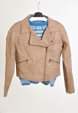 Vintage 00s faux leather biker jacket
