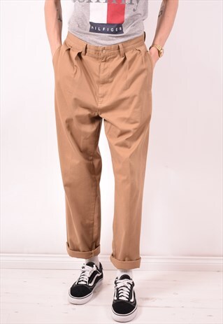 POLO RALPH LAUREN MENS VINTAGE TROUSERS W32 L32 BROWN 90S