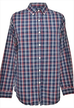 Blue & Red Croft & Barrow Long Sleeved Checked Shirt - L