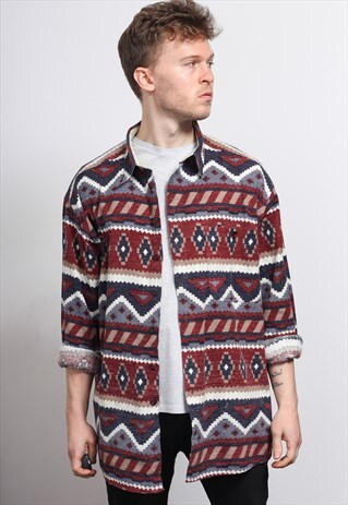 VINTAGE AZTEC PATTERNED SHIRT