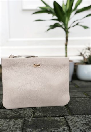 REAL LEATHER CROSSBODY BAG FOR WOMEN - GREY CLUTCH BAG