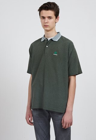 90S VINTAGE GREEN TIMBERLAND SHORT SLEEVE POLO SHIRT TOP