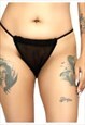 BLACK SHEER G-STRING THONG SEXY GEORGETTE BIKINI PANTIES