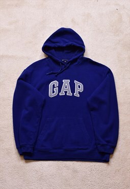 Vintage Gap Navy Spell Out Embroidered Hoodie