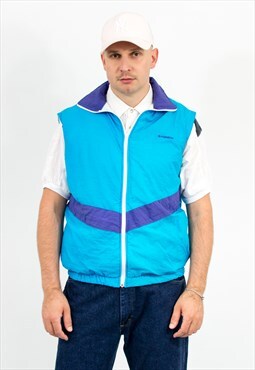 Vintage 90s sleeveless track jacket in blue vest